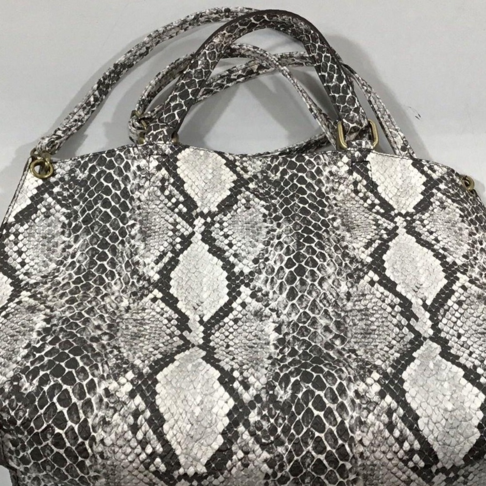 Women’s Free People Snakeskin Print Satchel Bag With Pouch
